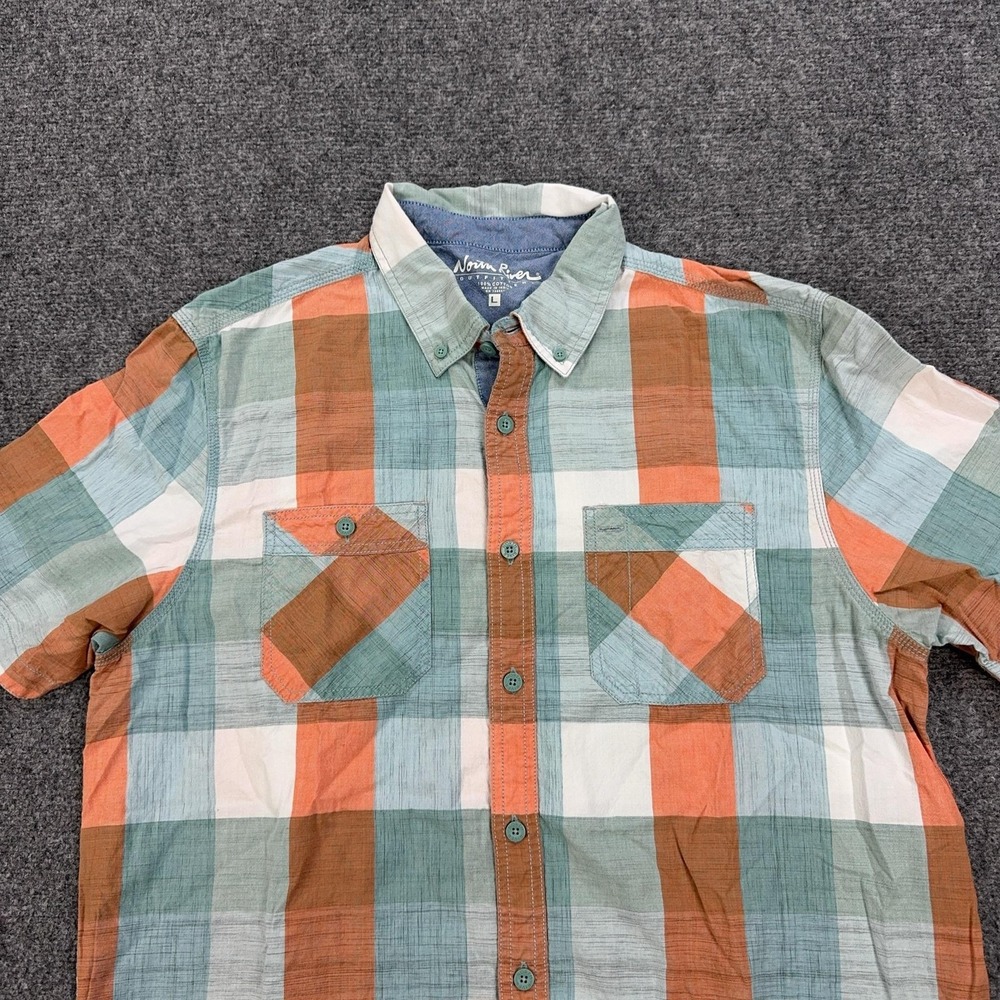 North River Outfitters Shirt Mens L Multicolor Plaid Short Sleeve Button Front - Picture 2 of 6